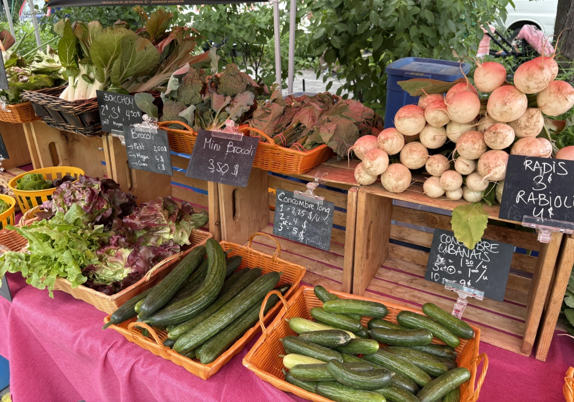 Michel Donglois - étale de légume dans un marché